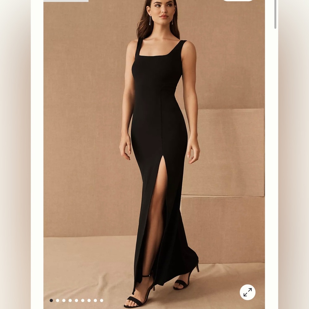 BHLDN Adena Crepe Dress in black